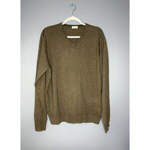 CASHMERE COMPANY Made in Italy V-Neck Sweater Mens 54 Brown Cashmere Silk & Wool